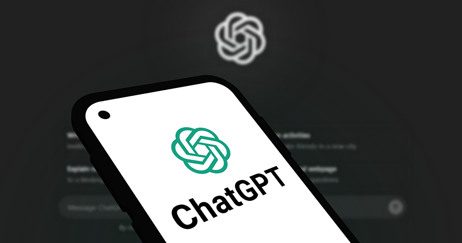 Handydisplay mit ChatGPT Logo